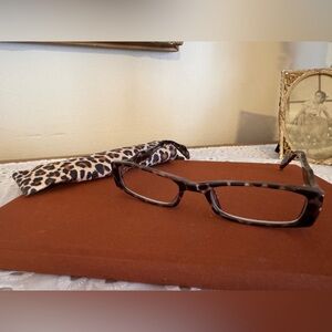 Chico’s Leopard Print Reading Eyeglasses with Case